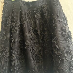 Black Floral Appliqué Skirt - Women